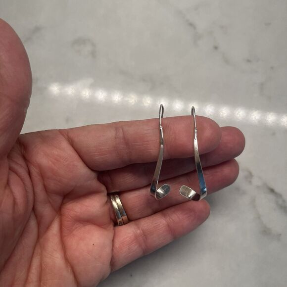 Sterling Silver 925 Hook Earrings Fish Hook Shape/style - Picture 1 of 7